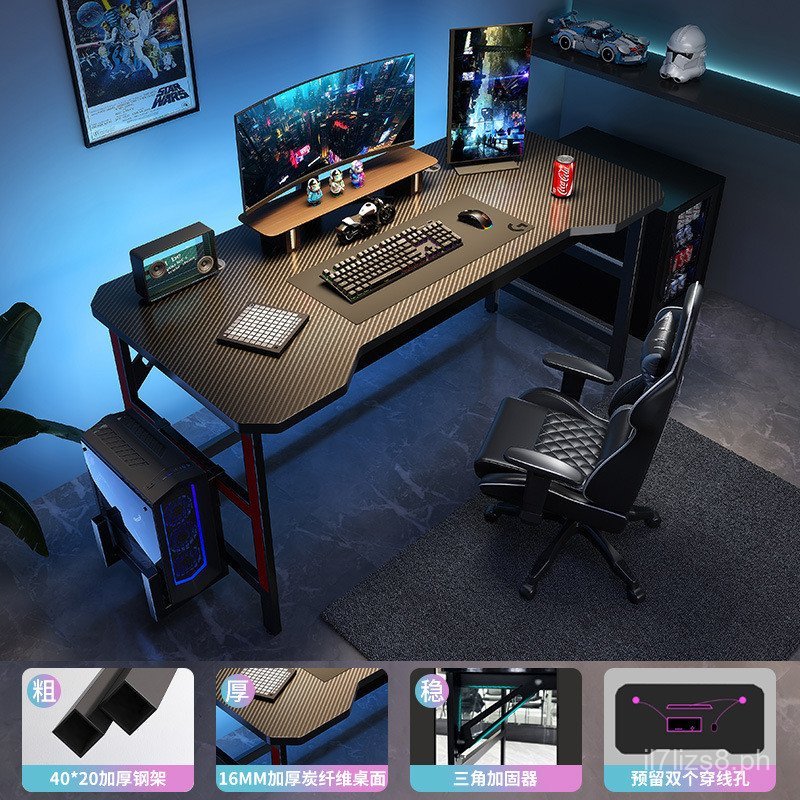Desk Computer Desk Home Desktop Gaming Desk and Chair Set Bedroom Study ...