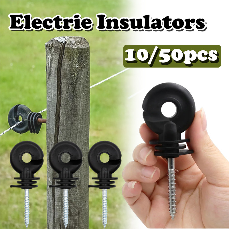 50Pcs Set Screw in Electric Fence Offset Ring Insulator Fencing ...
