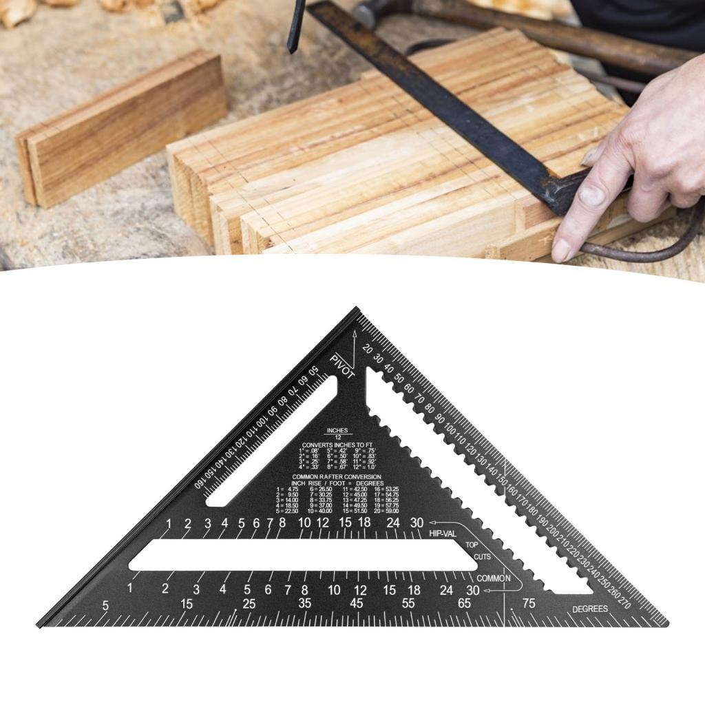 ujewndju Carpenter Triangular Ruler Machined 45 90 Degree Measuring ...