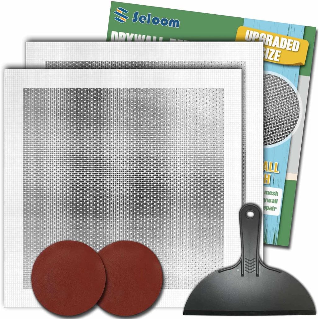 Seloom 12 X 12 Inch Drywall Repair Kit - Heavy Duty Self-Adhesive Mesh ...