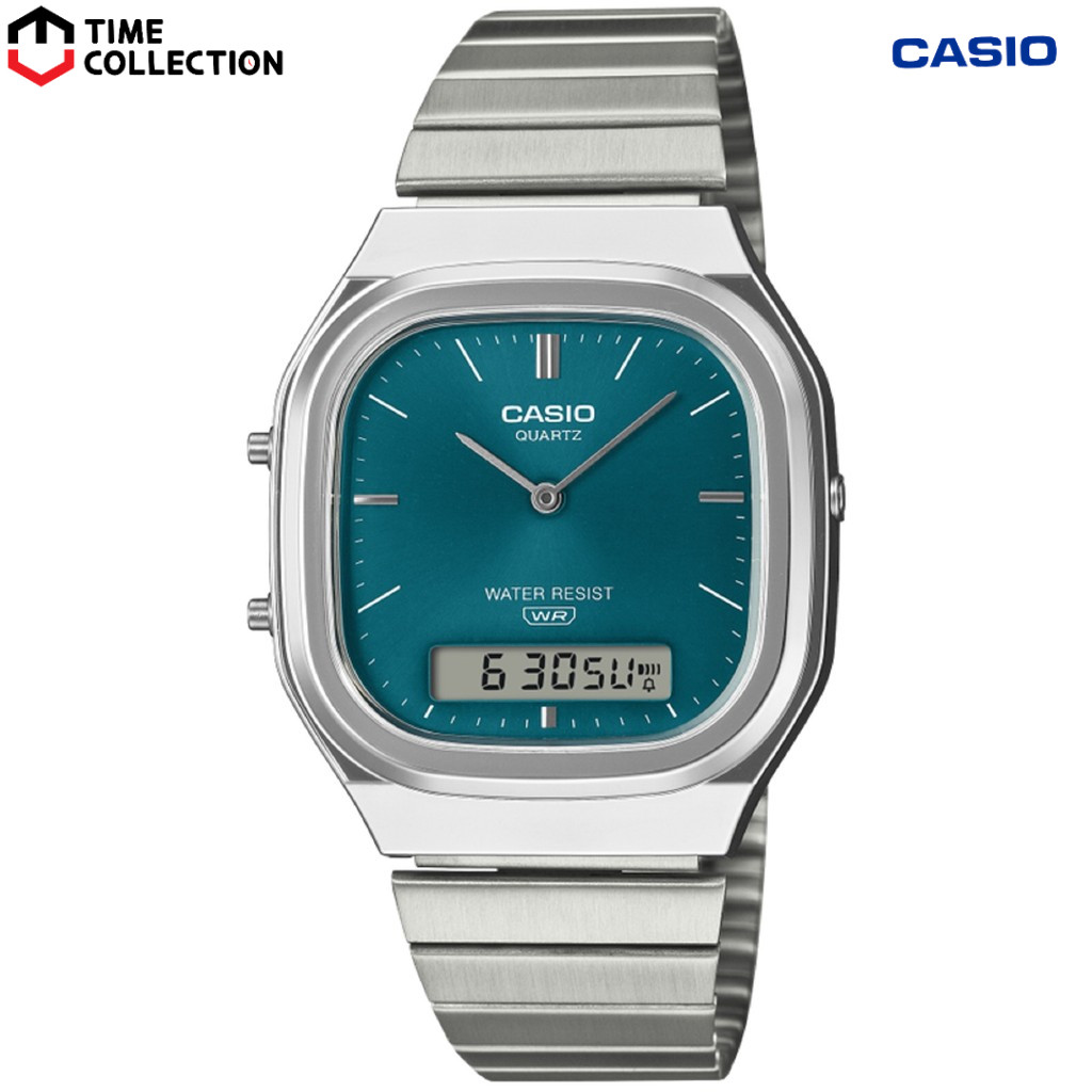 Casio AQ-240E-3A Digital Analog Stainless Steel Strap Watch | Shopee ...