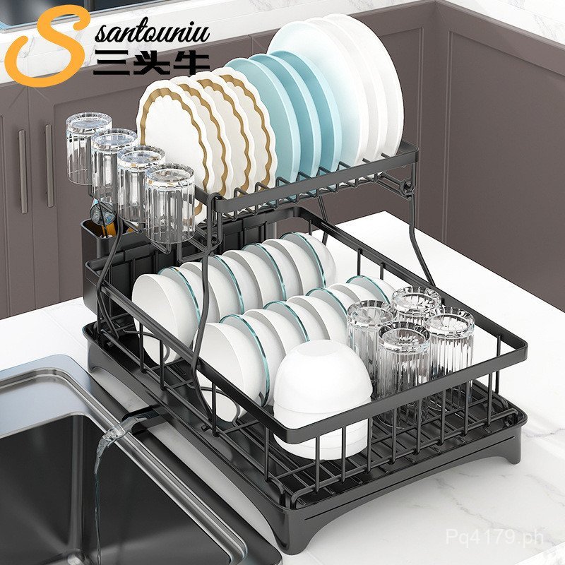 Countertop Multifunctional Bowl and Plate Rack Storage Rack Draining ...