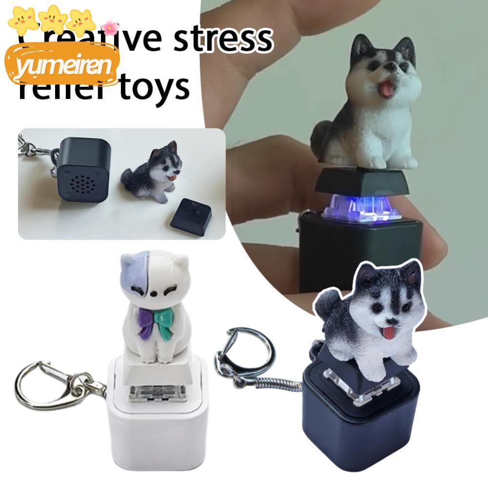 YUMEIREN Dog Cat Fidget Toy, with Colorful Lights Rechargeable Barking ...