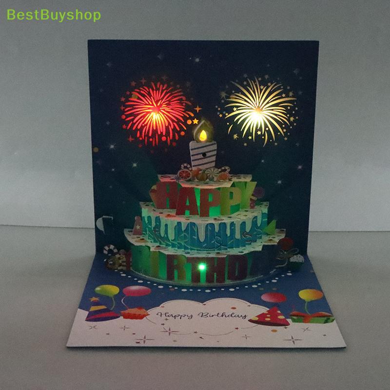 BBS Bless Birthday Cards Lights And Sound Pop Up Happy Birthday Card ...