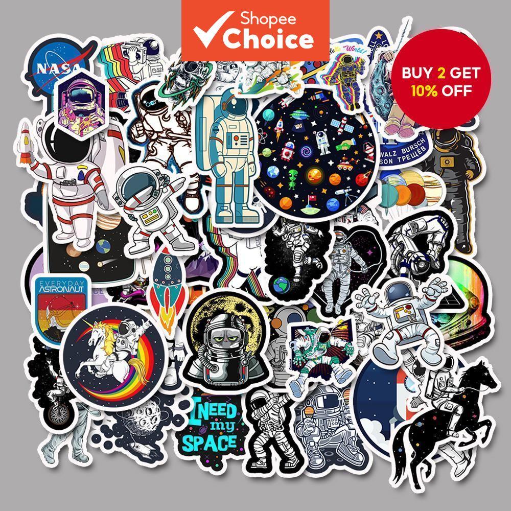 50PCS Astronaut Stickers Toys for Children Alien UFO Outer Space Rocket ...