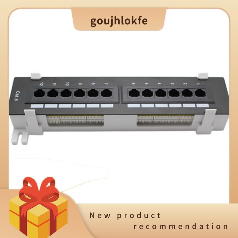 goujhlokfe RJ45 Networking Wall Mount Rack with 12 Port CAT6 Patch ...