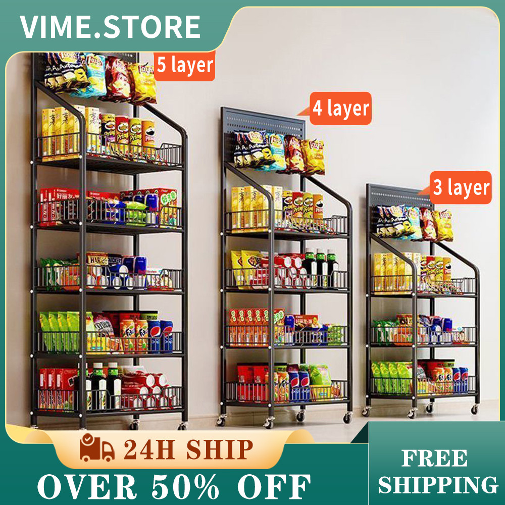 Metal rack shelf heavy duty supermarket shelves Snack shelf 5 Layers ...