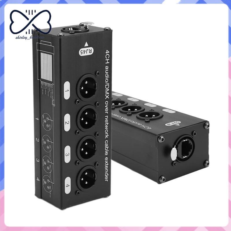 2PCS 4-Channel 3-Pin XLR Audio and over Network Cable Extender DMX512 ...
