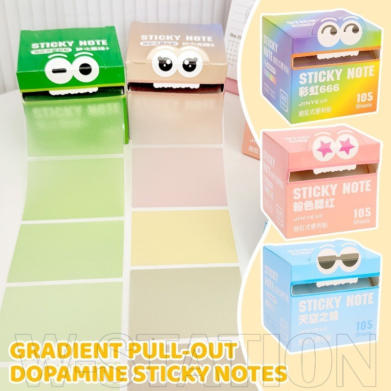 1/2Boxes Cartoon Transparent Pull-Out Sticky Notes - Color Gradient ...