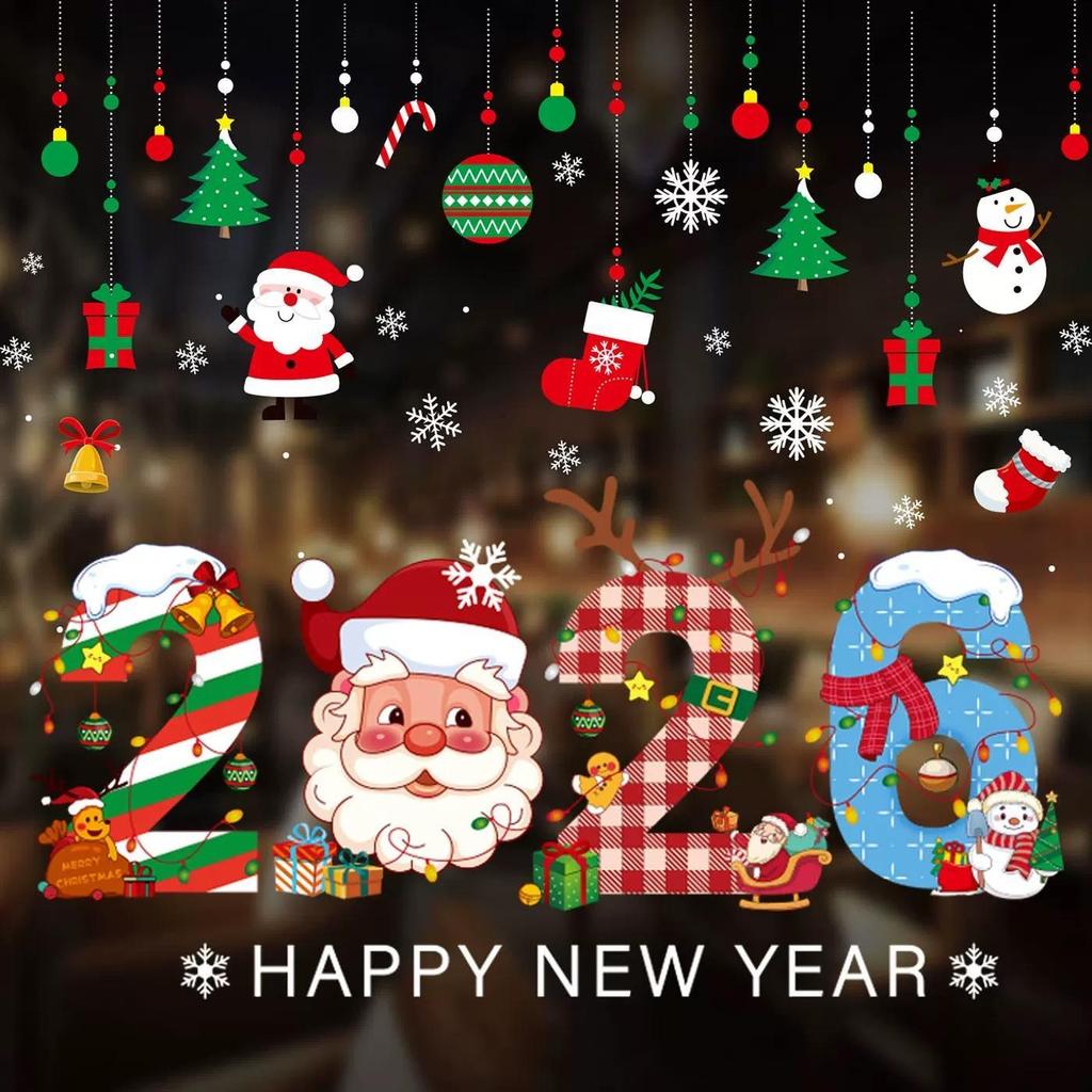 【COD】Christmas decorations, window stickers, ornaments, wall stickers ...