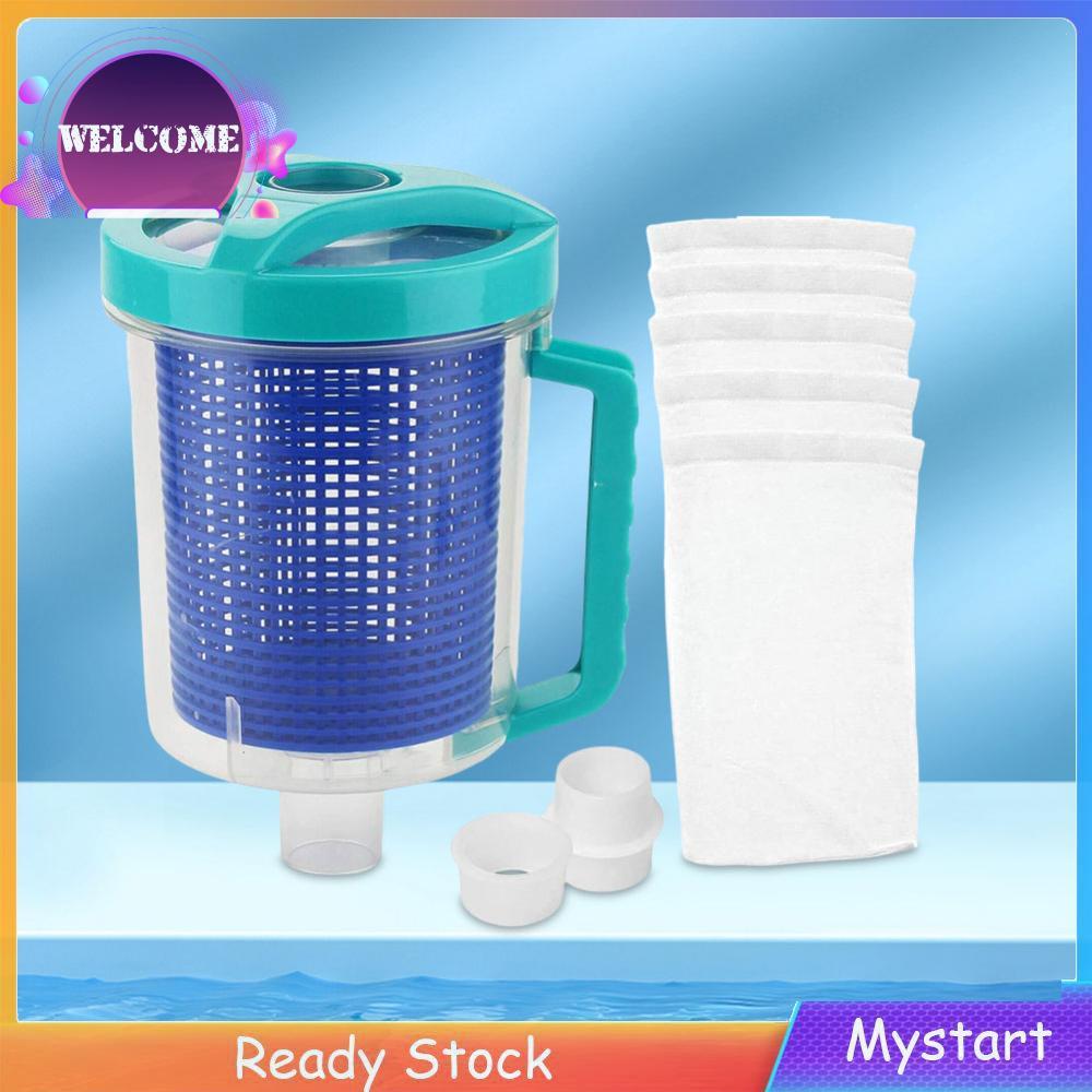 Inline Pool Leaf Canister Pool Leaf Catcher with 5 Skimmer Socks Pool ...