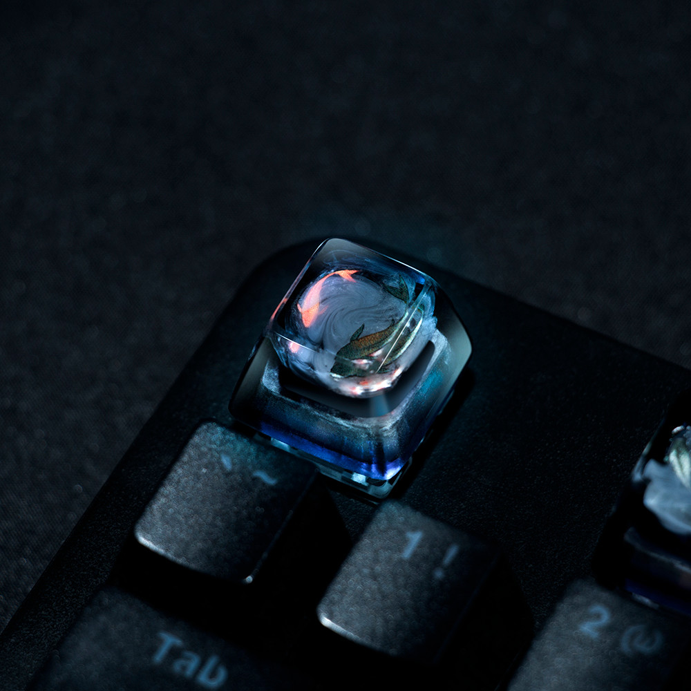 keycaps custom keycaps Original Light Translucent Chinese Style Koi ...