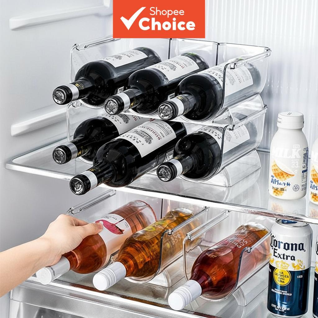 3 Compartment Drink Holder Stackable Bottle Organizer Wine Rack ...