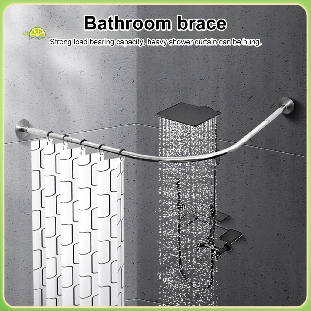 L-shaped Shower Curtain Rod Stable Corner Shower Rod Adjustable L ...