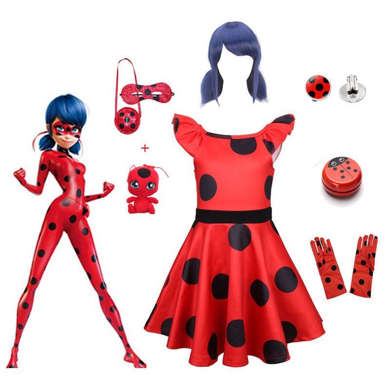 Emily Rose Lady Bug Doll Costume - 5 Piece Outfit For 14 Inch Fashion Dolls With Wings & Boots