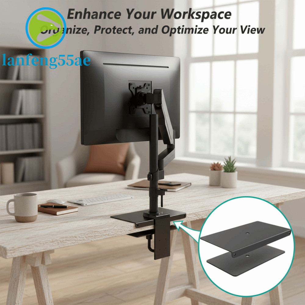 LANFENG Monitor Mount Reinforcement Plate, Thin Table Top Punch-Free ...