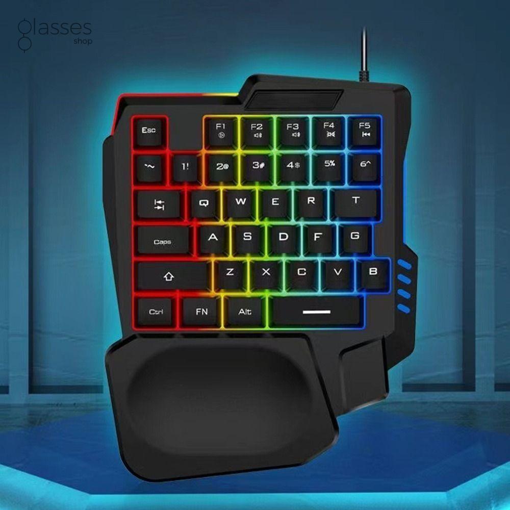 35 Keys USB Wired Gaming Mechanical Keyboard - One-handed Luminous ...