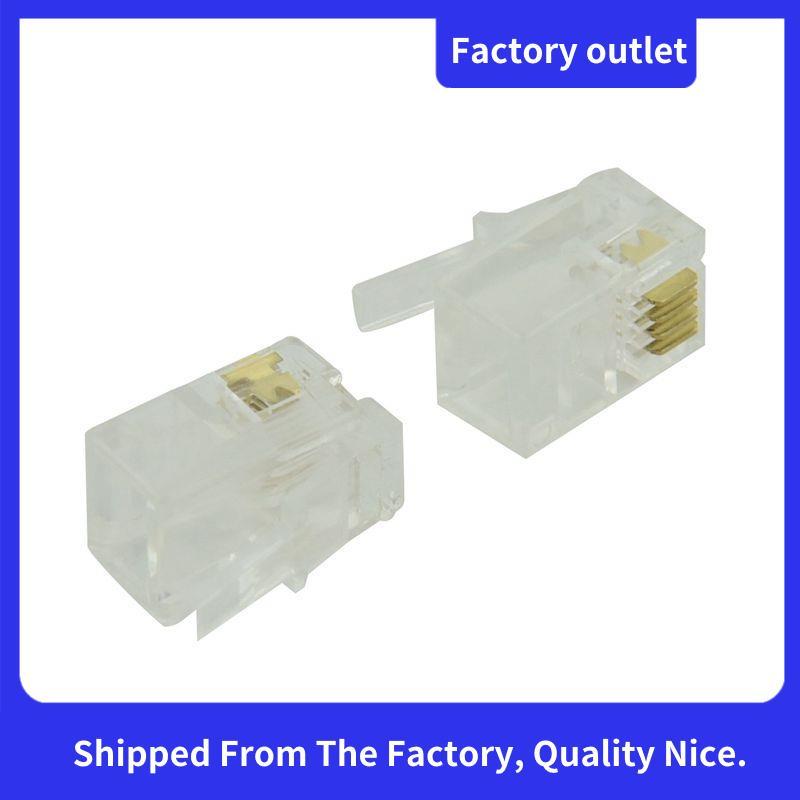 RJ9 4P4C Plug phone Jack Connector 50 pieces, Transparent Fast Shipping ...