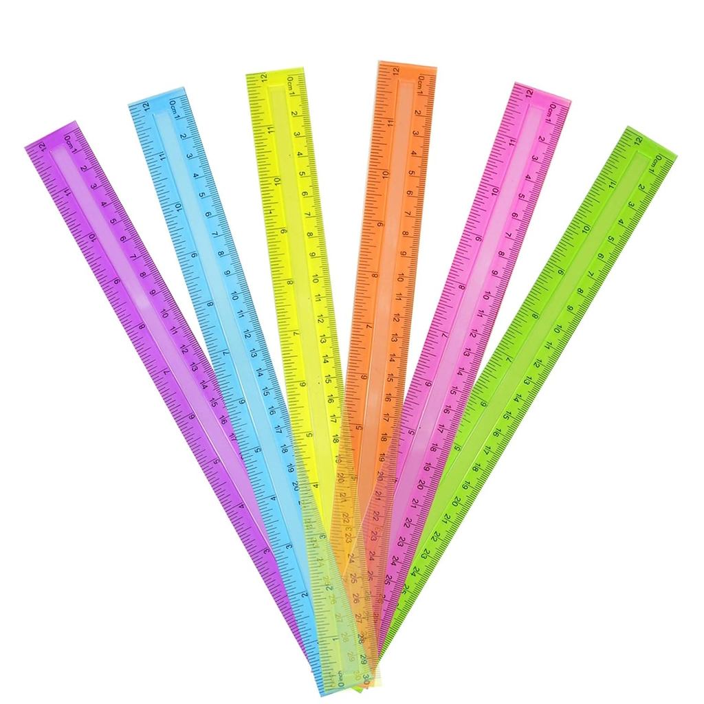 DAGONGREN 30 Pack Clear Plastic Rulers 12 Inch,Transparent Assorted ...