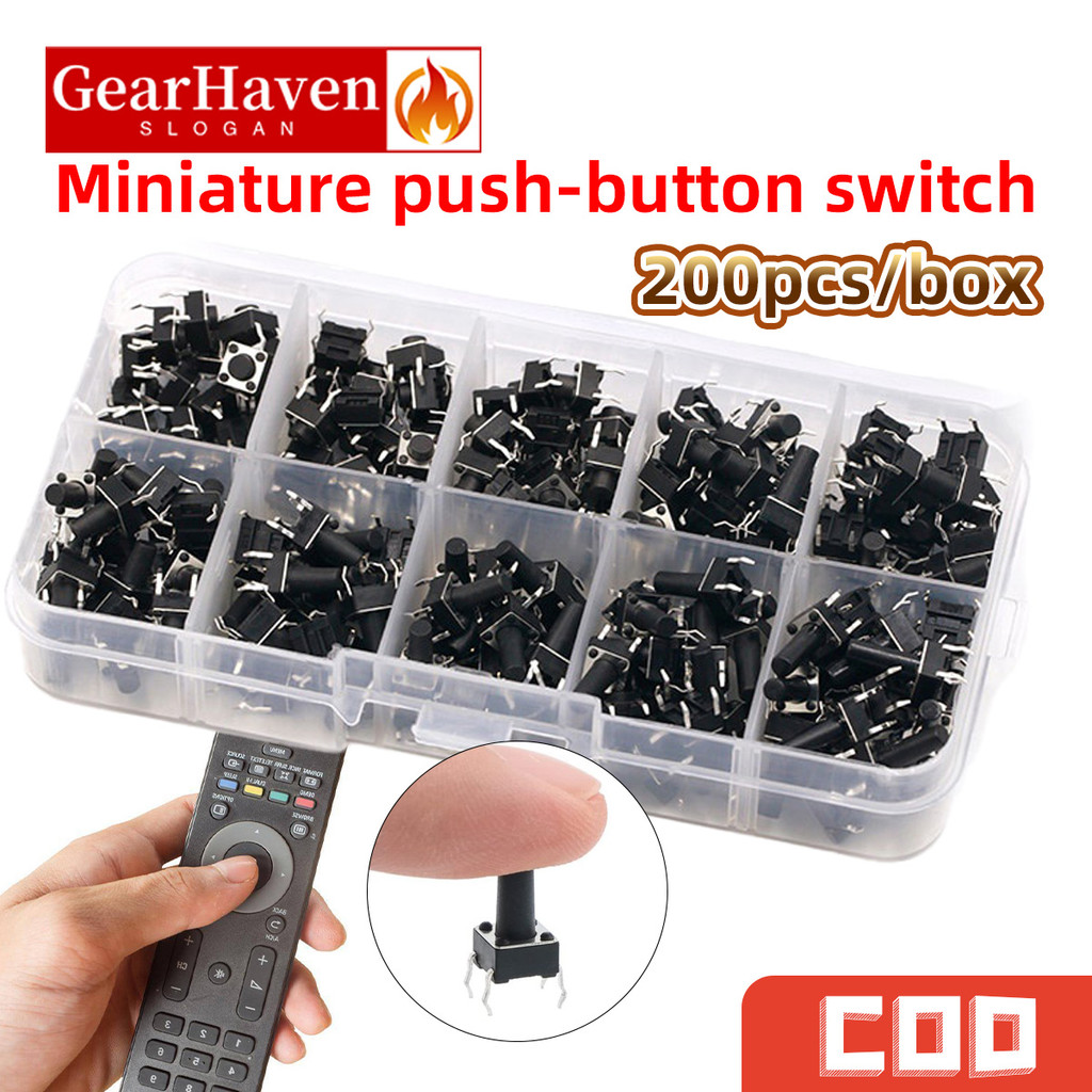 Popular 10 Models micro switch 100pcs 6*6 Tact Switch Tactile Push ...