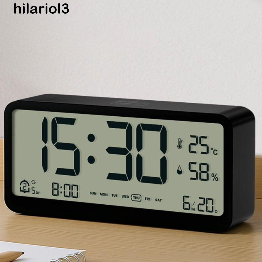 HILARIO Electronic Digital Alarm Clock, Intelligent LED Large Screen ...