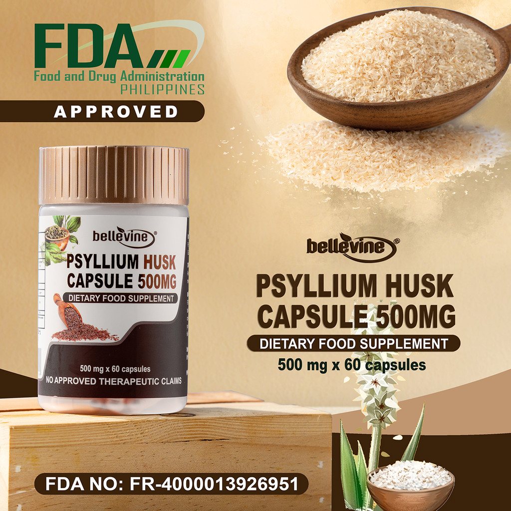 Bellevine Psyllium Husk Capsule 500mg x 60capsule Dietary Food ...