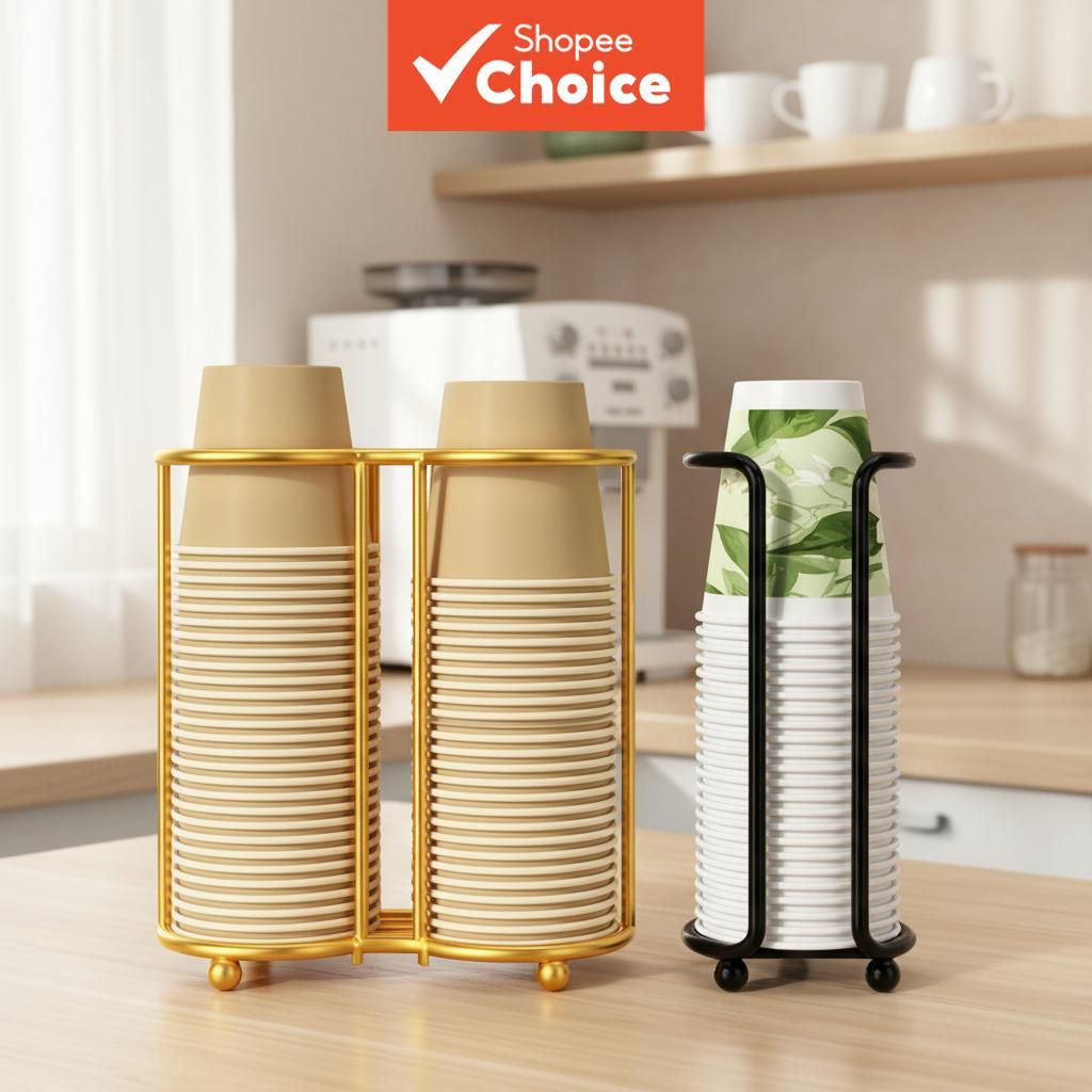 Desktop Cup Holder, Paper Cup Dispenser, Disposable Cup Extractor Rack ...