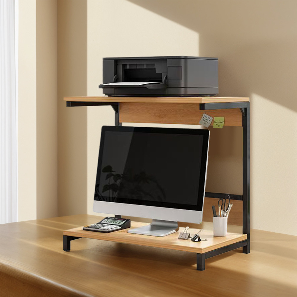 2-Tier Storage Shelf Printer Stand Monitor Stand Monitor Desktop Stand ...