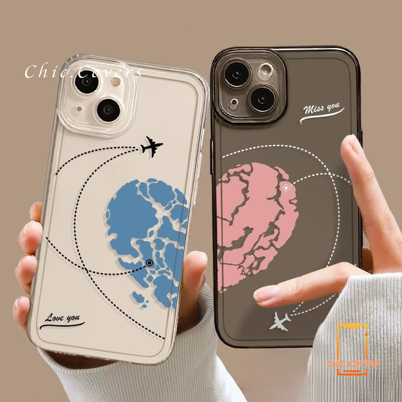 Couple Love Map Case para sa iPhone16 15 14 13 12 11 Pro Max Shockproof ...