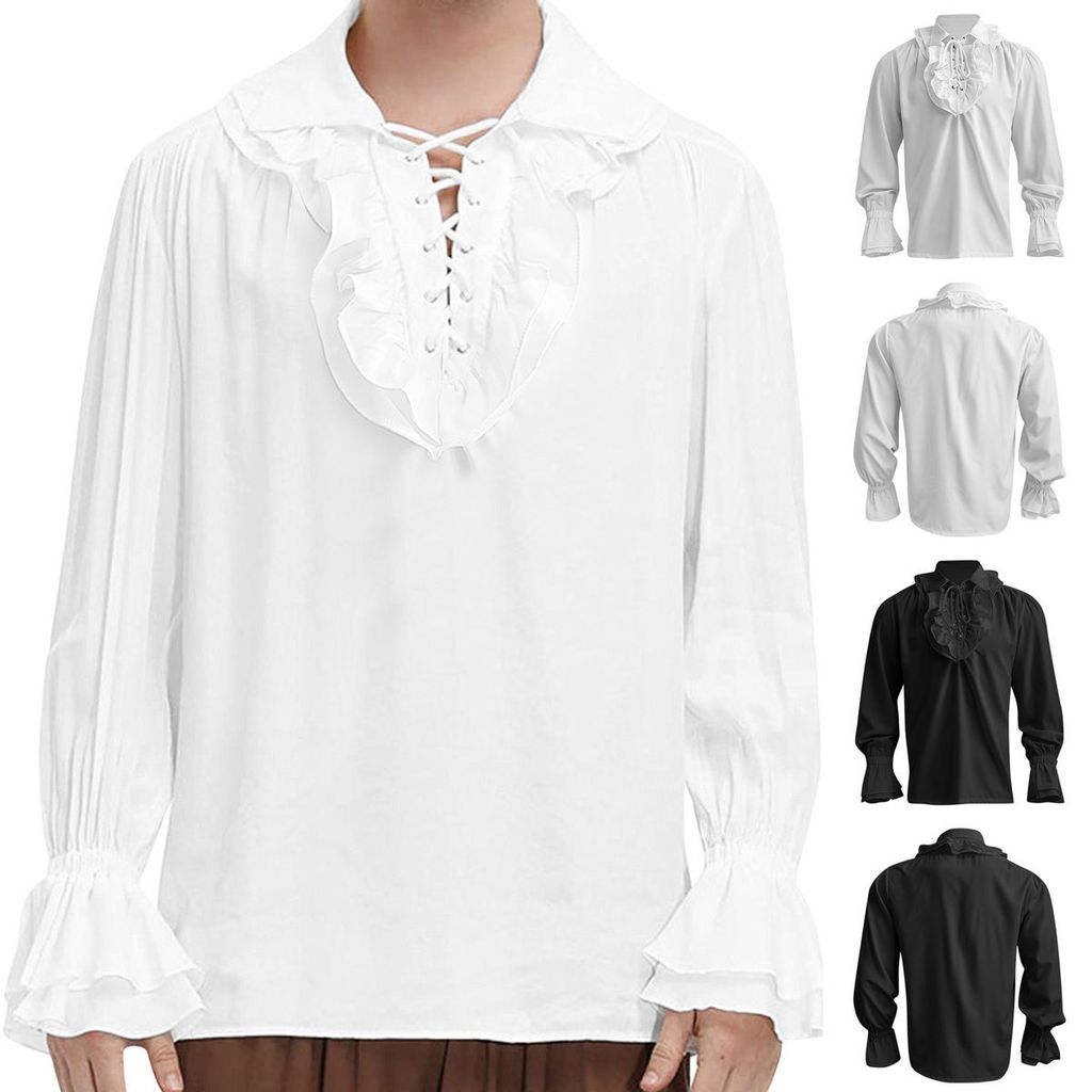 [Shipping within 24 Hours] Men's Ruffled Renaissance Period Clothing ...