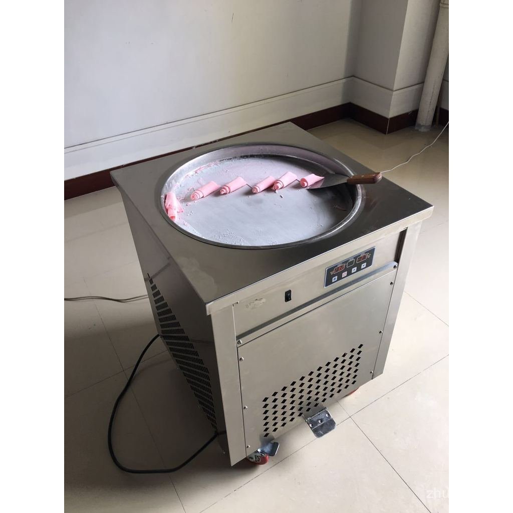 Smart Version Round Pan Fried Ice Roll Machine Fried Yogurt Machine ...