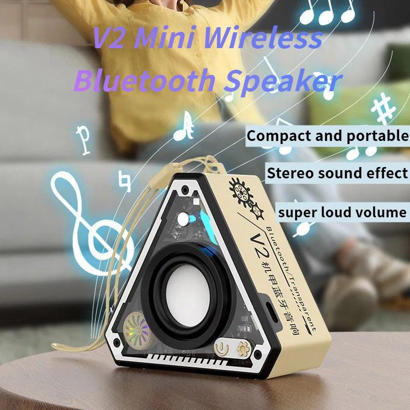 V2 Mecha Style Mini Wireless Bluetooth Speaker Creative Portable ...