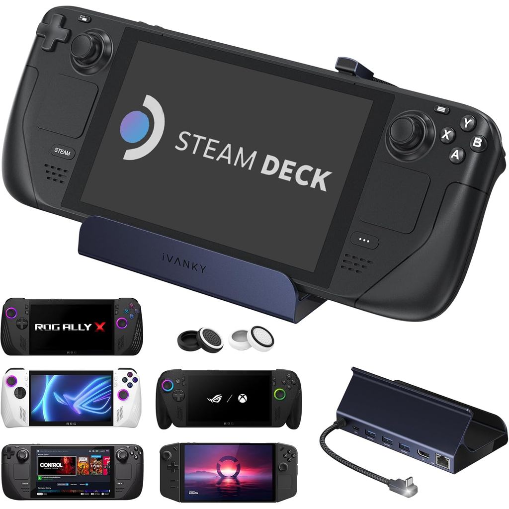 iVANKY 4K@144Hz Steam Deck Dock, 8-in-1 Docking Station for ASUS ROG ...