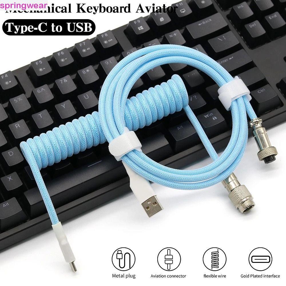 SPRINGWEAR Mechanical Keyboard Cable Desktop 5 Cores Braided Thread Usb ...