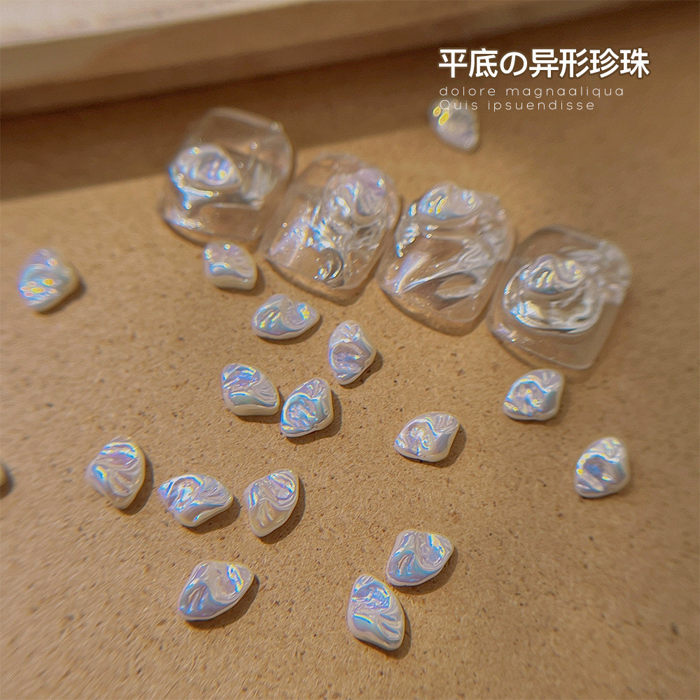 Baroque Flat Bottom Shaped Pearls Manicure Accessories Large Small ...