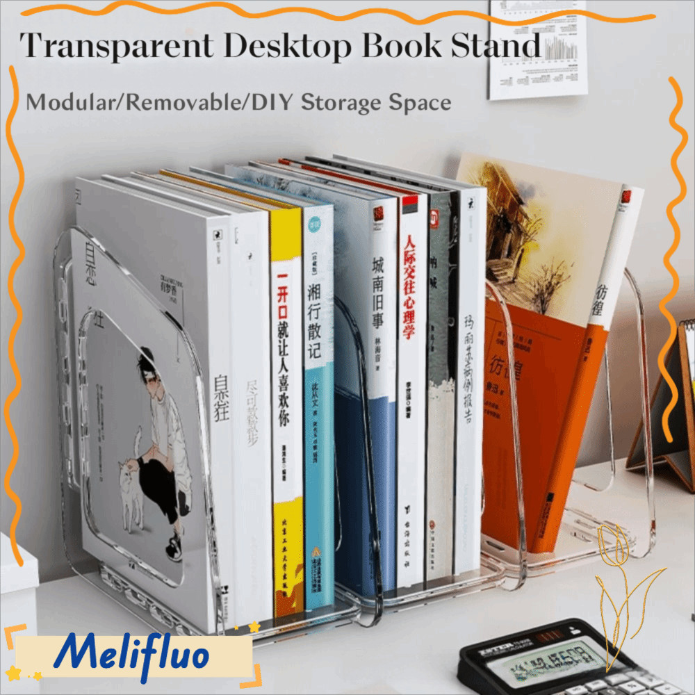MELIFLUO Transparent Book Stand, Portable Storage Filing Box File ...