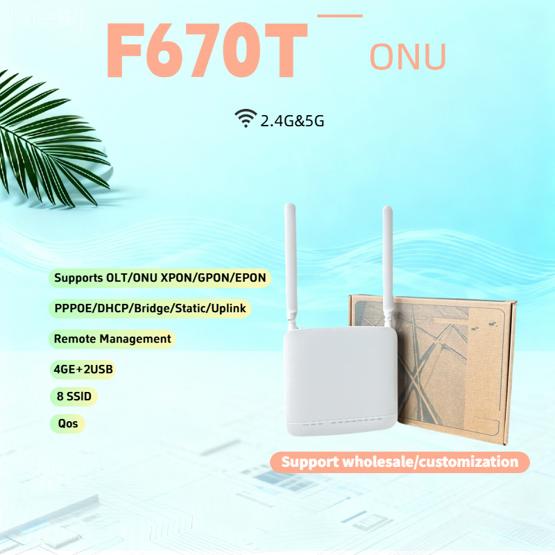 Dual Band 5G F670T ONT/ONU EPON/GPON/XPON English Firmware 4GE+2usb ...