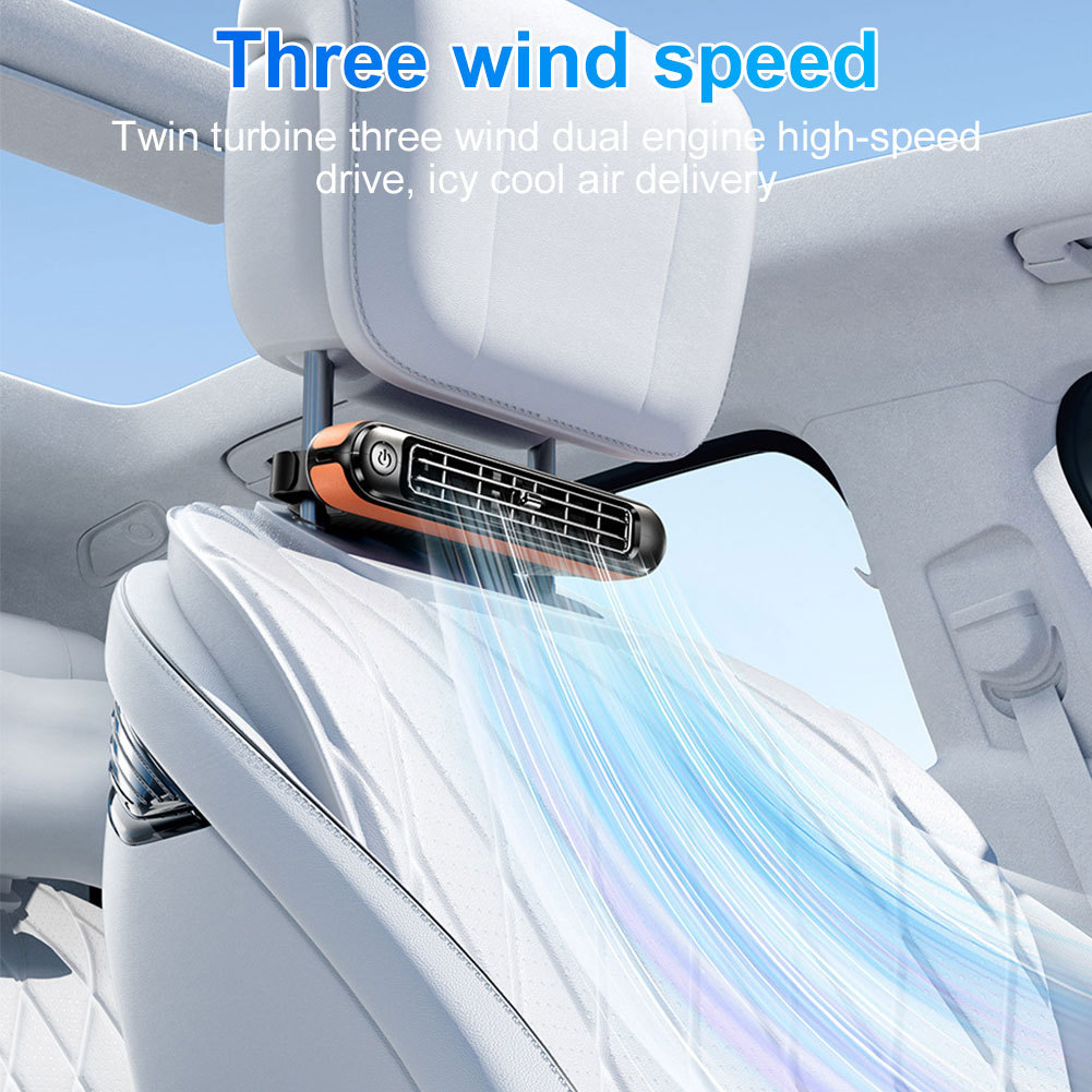 ⚡24H⚡Backseat Cooling Fan Rear Seat Air Circulation Fan Three ...