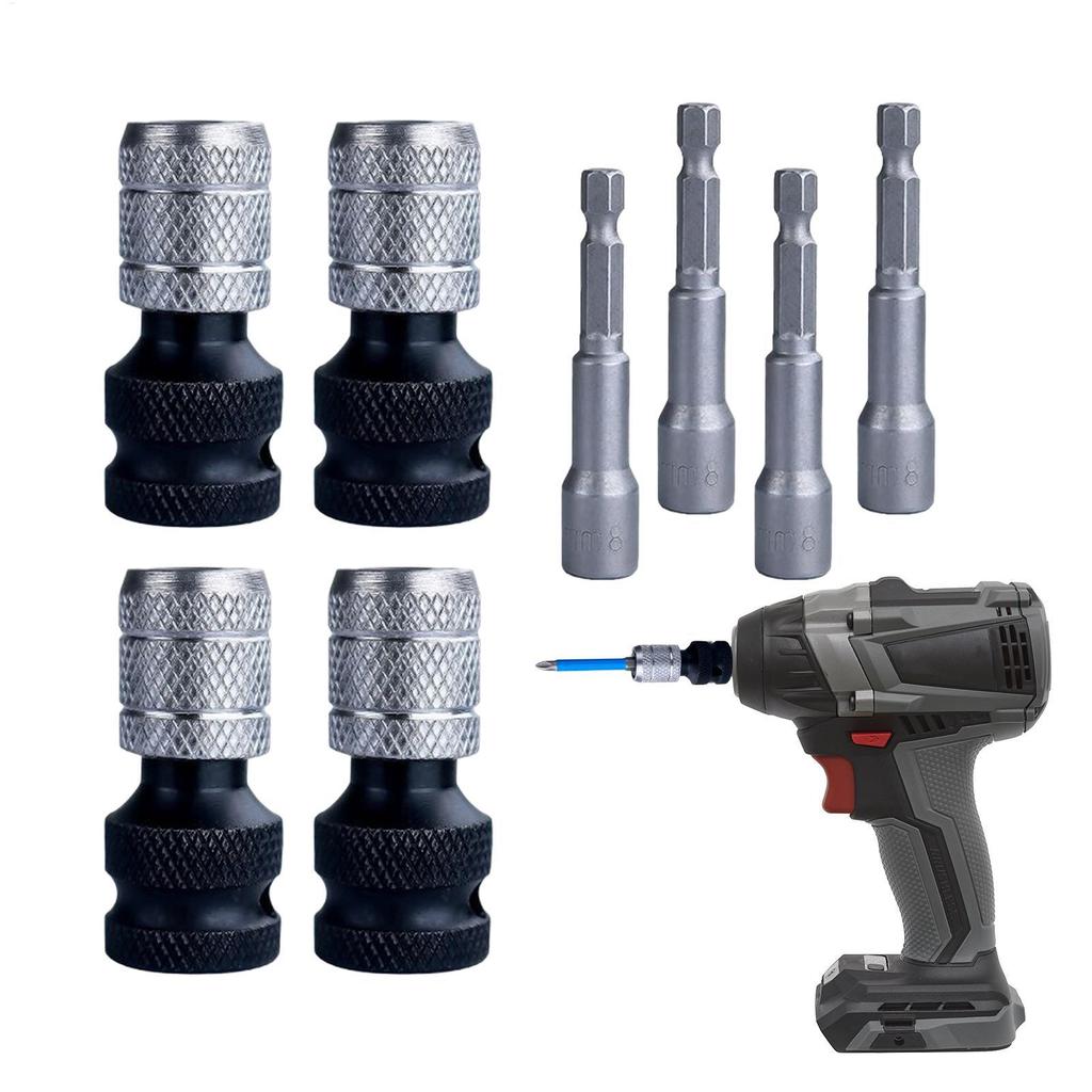 Drill Bit Adapter 4pieces Bit Socket Chuck Extension Drill Wrench To ...