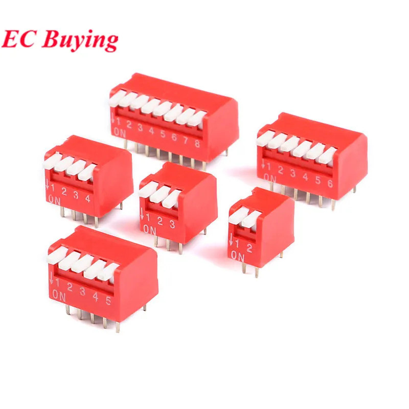 5Pcs Slide Type Switch Module 1 2 3 4 5 6 7 8 10 Pin 2.54mm Position ...