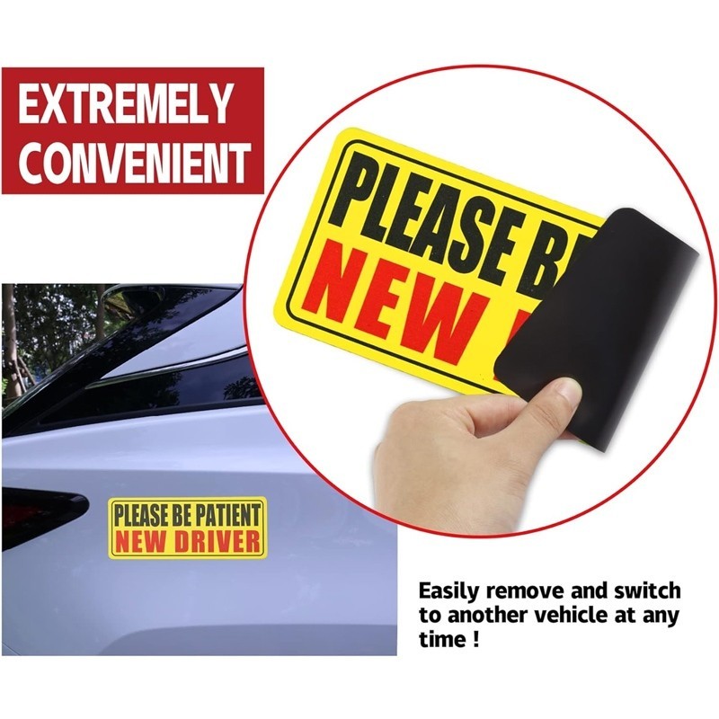 23*9cm Magnetic New Driver Sticker Waterproof Student Driver Signs ...