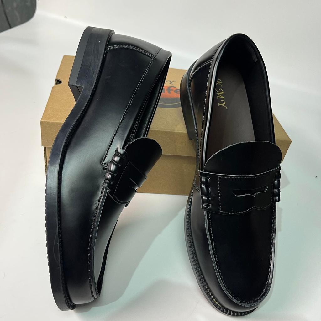 KMY new arrived penny loafers cowhide Japan stytle retro penny leather ...