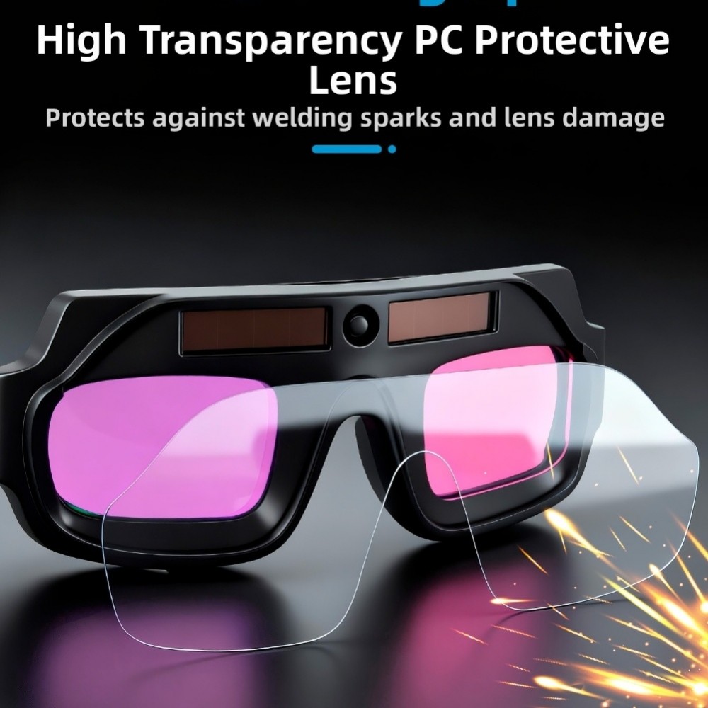 Welding Glasses Solar Powered Charging Polycarbonate Lenses For MIG/TIG ...