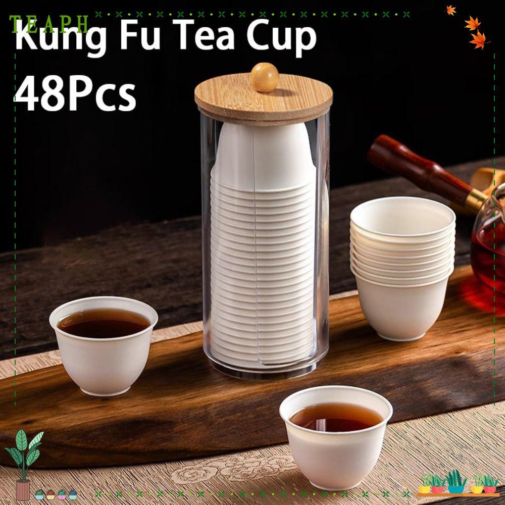 TEAPH 48Pcs/pack Kung Fu Tea Cup, Thickened Hospitality Disposable Tea ...