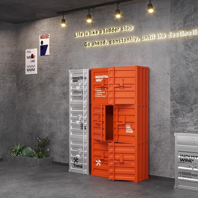 Gym Locker Industrial Style Container Storage Cabinet Bathroom Employee ...