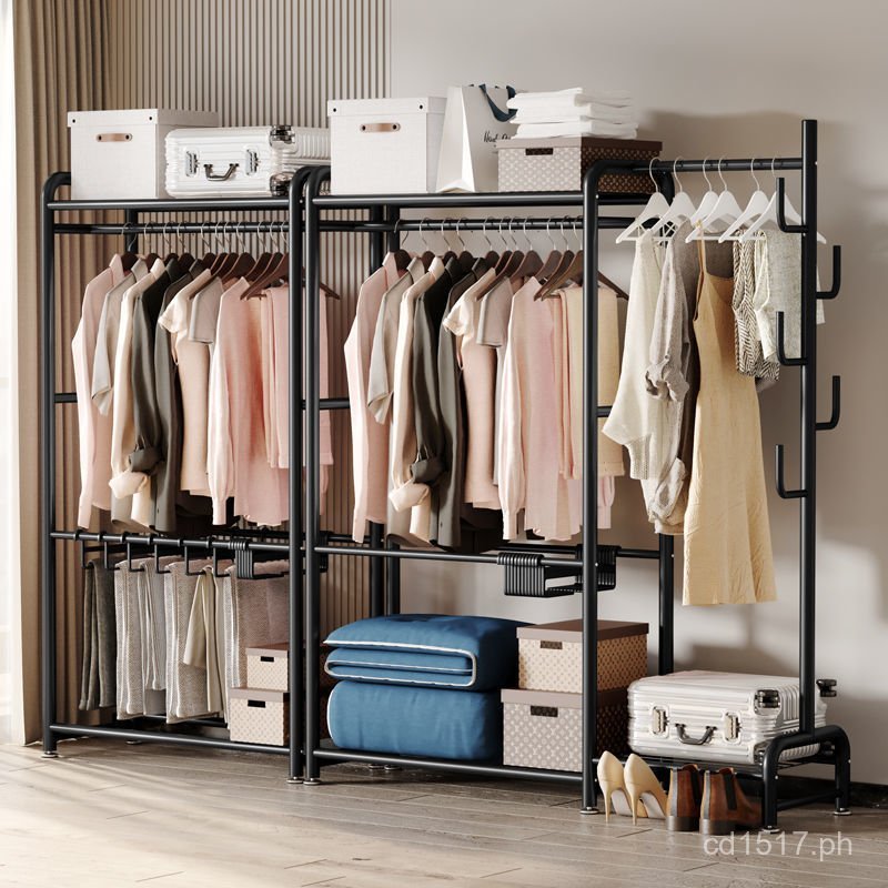 Multifunctional Coat Rack Simple Hanging Clothes Rack Balcony Foldable ...