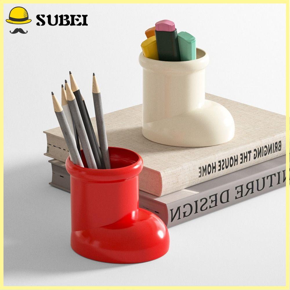 SUBEI1I Pen Container, Plastic Jar Ornament Desktop Storage Box, Nordic ...