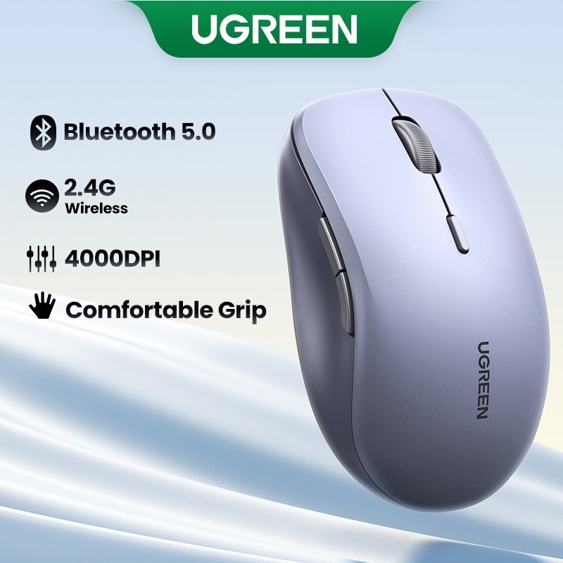 UGREEN Bluetooth 5.0+2.4G Ergonomic 4000DPI Mouse for MacBook Air/ iPad ...
