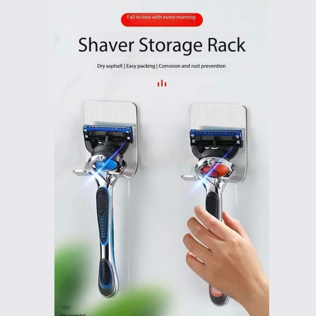 Perforation-Free Stainless Steel Razor Rack Razor Hook Hanger Storage ...