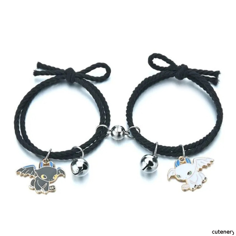 Cutenery Black And White Toothless Couple Bracelet 2 Pieces Of ...